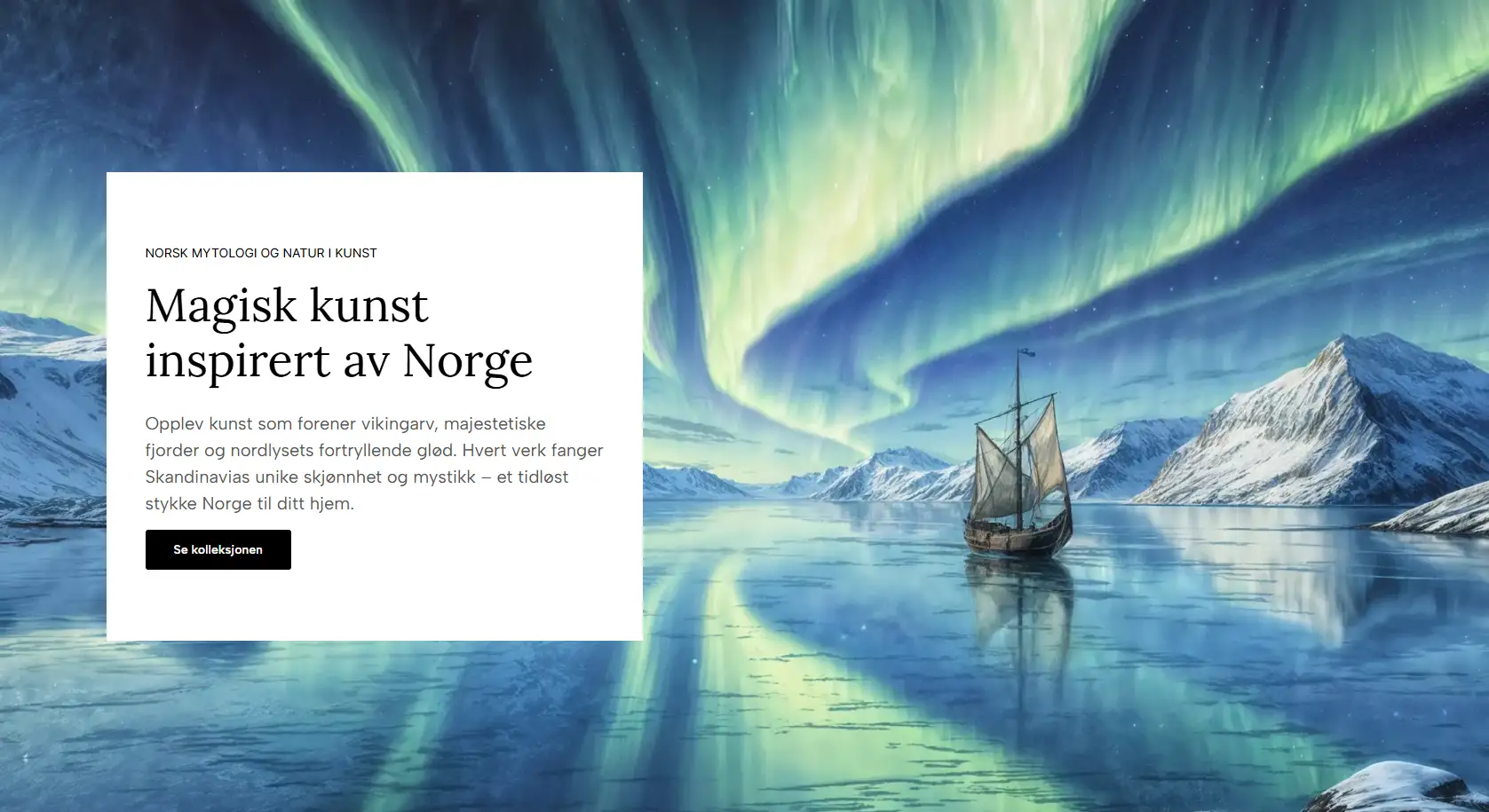 Arktisk Reise – Magisk kunst inspirert av nordlyset og norske fjorder, trykket på lerret